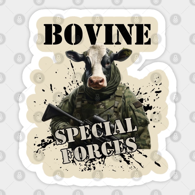 Bovine Special Forces - Gunny Sticker by WarFX Designs